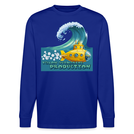 Unisex Bio-Langarmshirt mit YELLOW SUBMARINE PRODUCTION PRINT - Königsblau