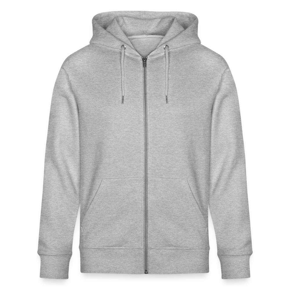 Unisex Bio-Kapuzenjacke mit DELICATEZZA PRINT Rückseite - Grau meliert