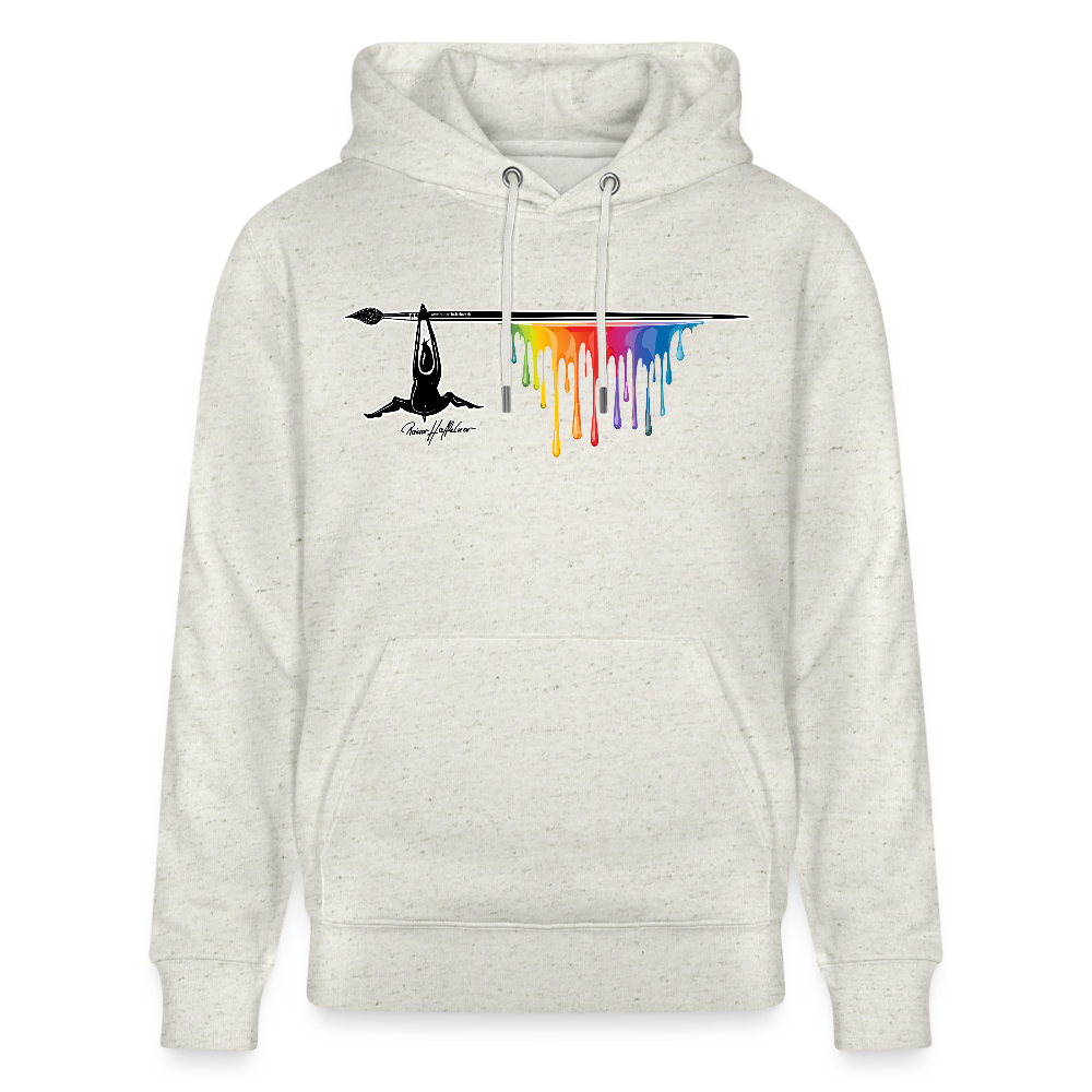 Unisex Hoodie mit TUSCHEMÄNNCHEN PRINT - Beige meliert