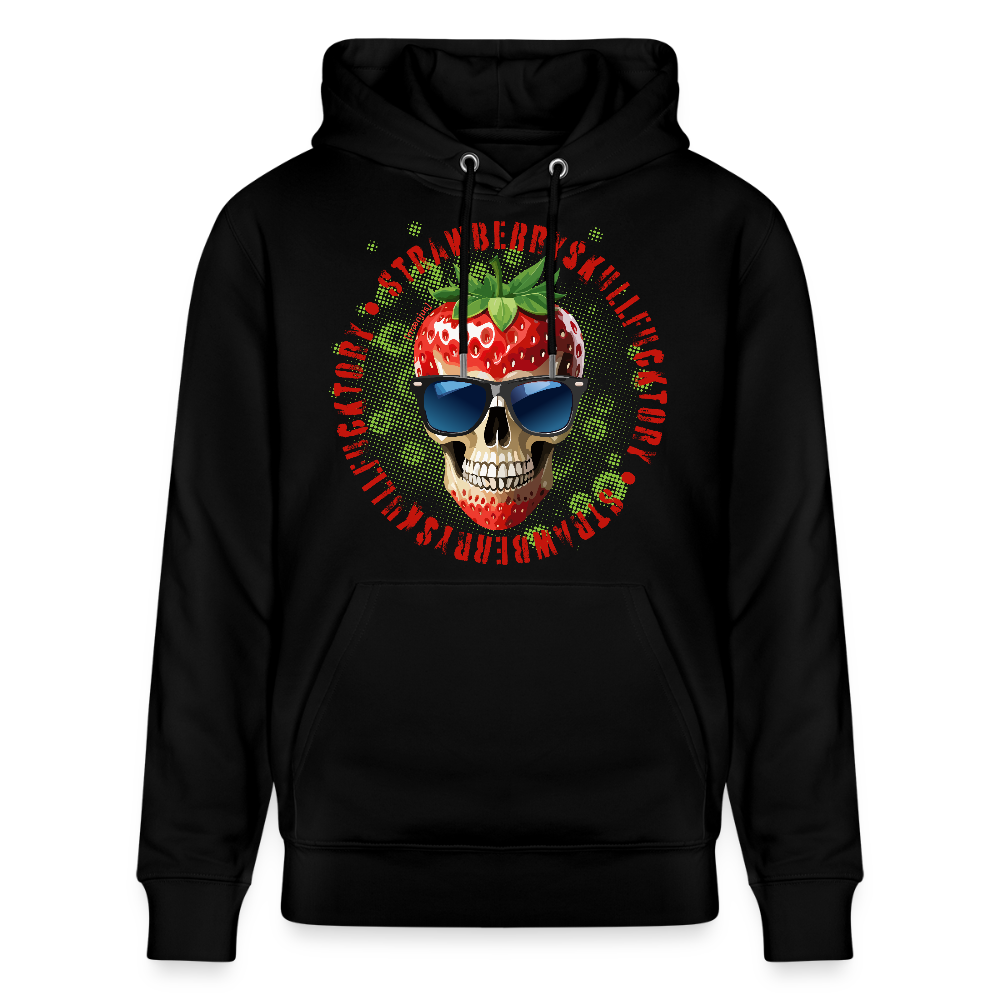 Unisex Hoodie mit STRAWBERRY SKULL PRINT - Schwarz