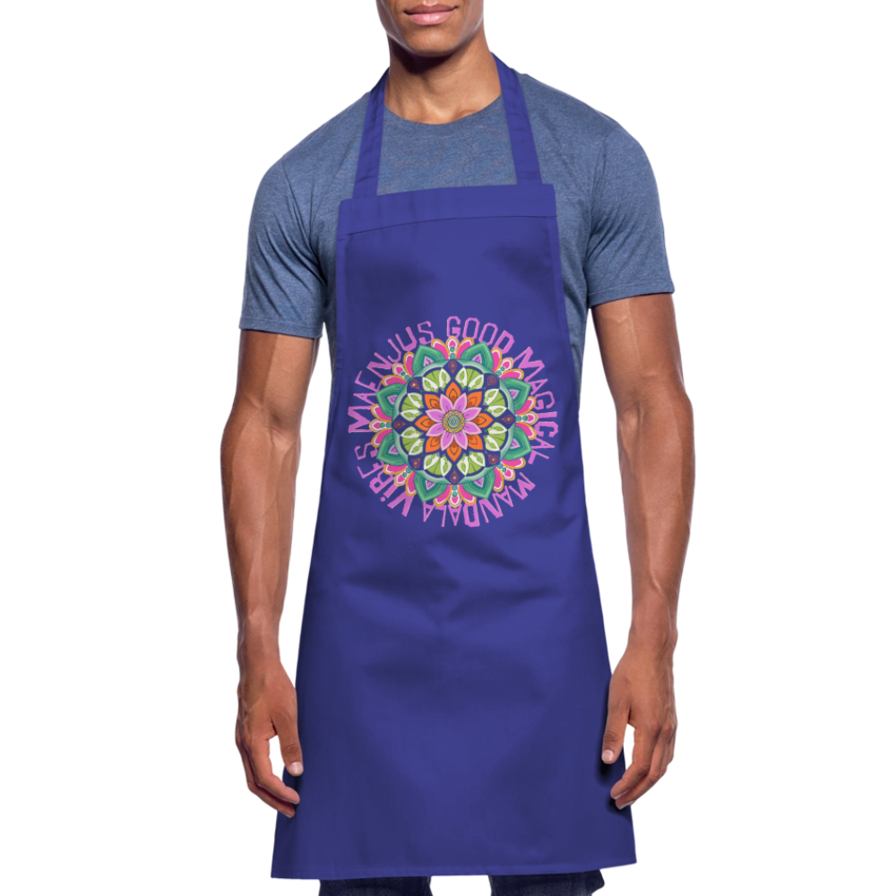 Kochschürze mit Mandala Vibes Motiv V - Royalblau