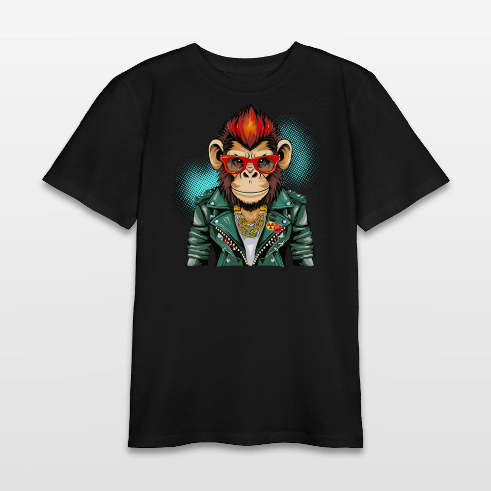 MNJS TEENS Bio T-Shirt mit MONKEY PRINT - Schwarz