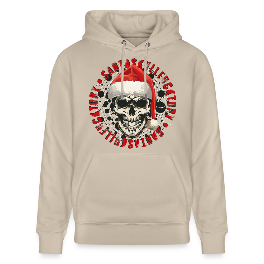 Unisex Bio-Hoodie mit SANTASKULL FUCKTORY PRINT - Beige