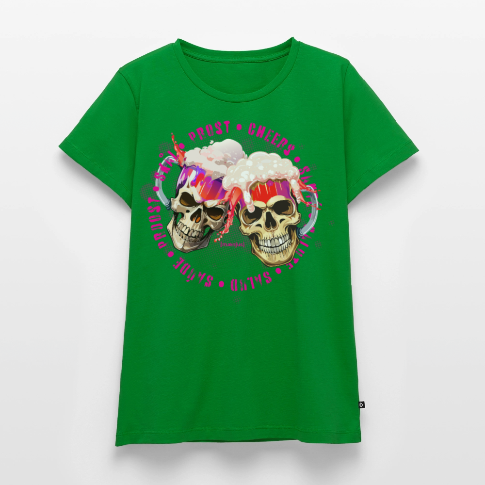 Frauen Premium T-Shirt mit OKTOBERFEST SKULL GIRL PRINT - Grün