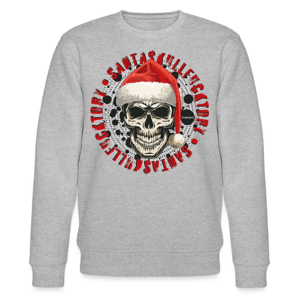 Unisex Bio-Sweatshirt mit SANTASKULL FUCKTORY PRINT - Grau meliert
