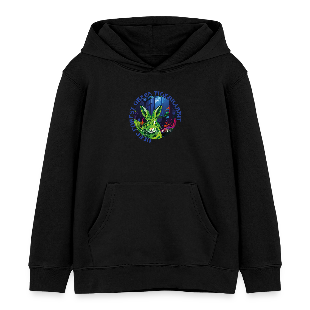 MNJS KIDS Bio-Hoodie mit DEEP FOREST GREEN TIGERRABBIT PRINT - Schwarz