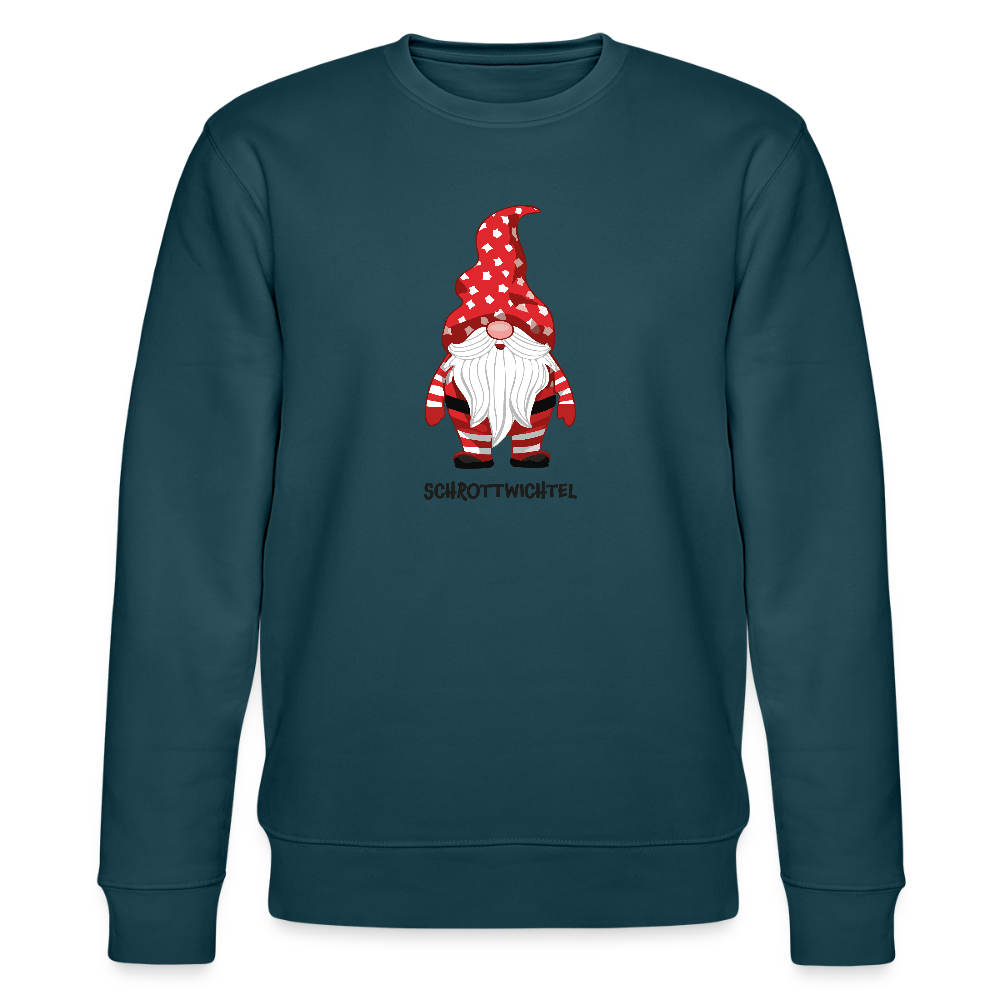 Unisex Bio-Sweatshirt mit SCHROTTWICHTEL PRINT - Dunkles Petrol