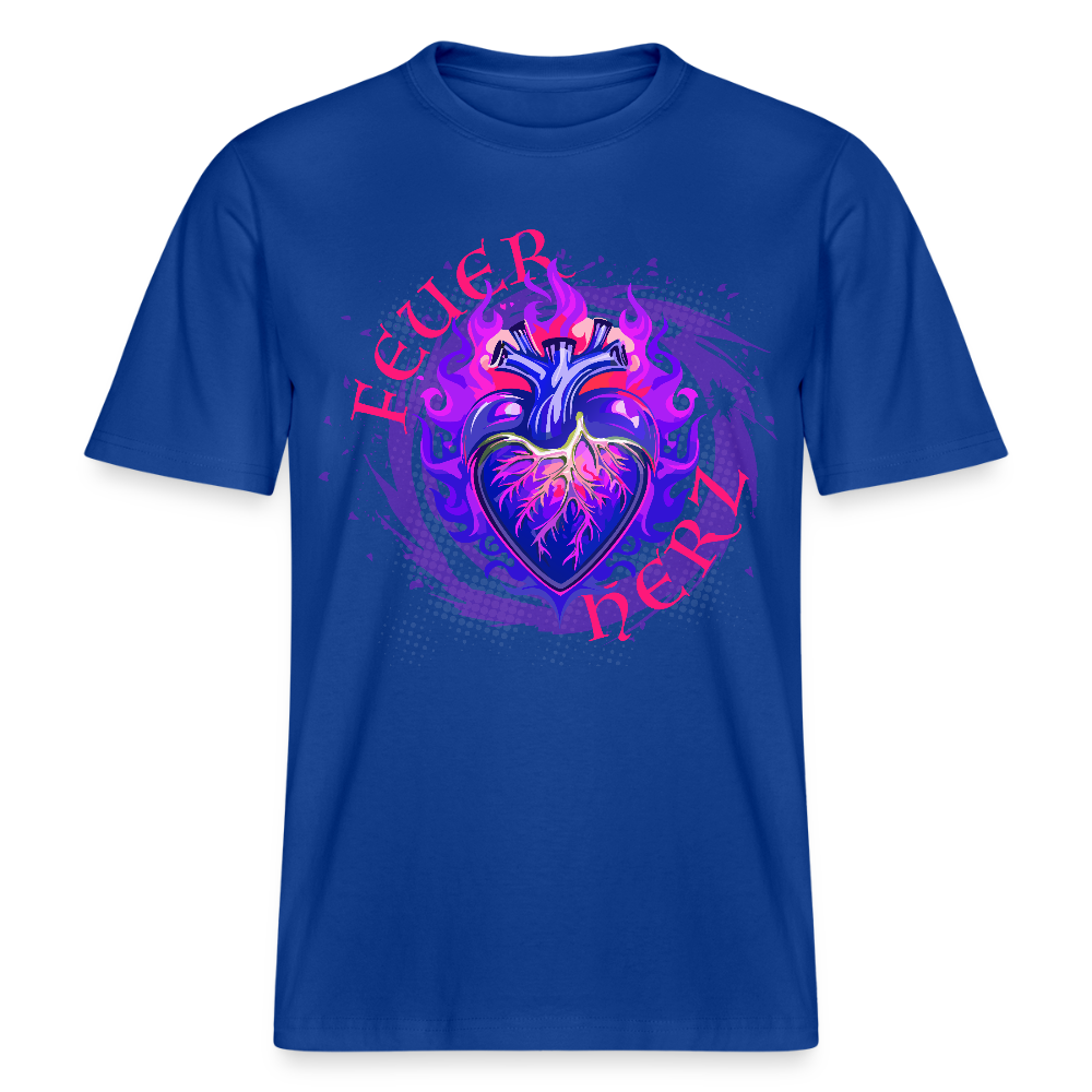 Unisex Bio-T-Shirt mit FEUERHERZ LILA PRINT - Dunkelblau