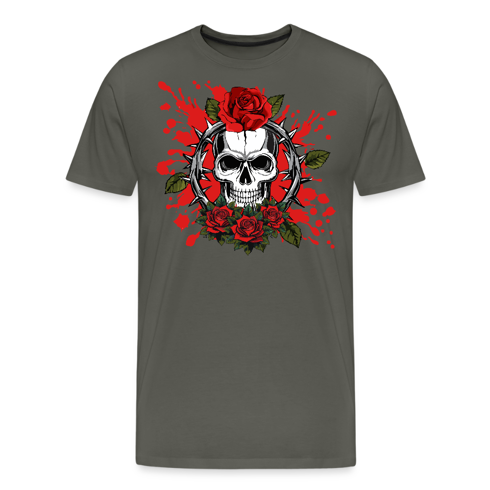 Männer Premium T-Shirt mit ROSENSKULL PRINT - Asphalt