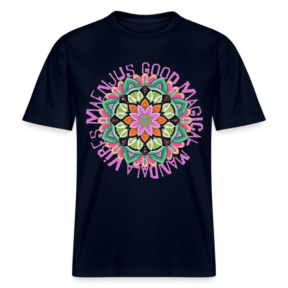 Unisex Bio-T-Shirt mit MANDALA VIBES PRINT - Navy