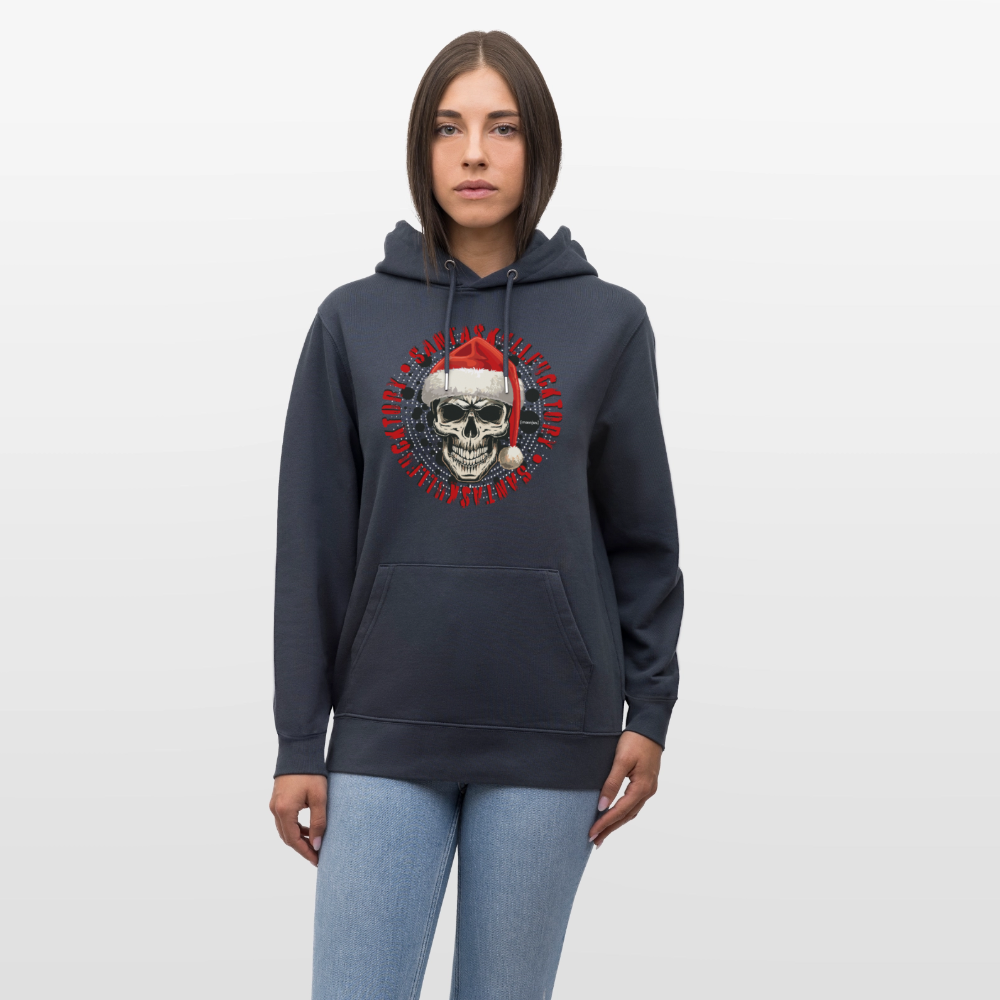 Unisex Bio-Hoodie mit SANTASKULL FUCKTORY PRINT - Dunkles Petrol