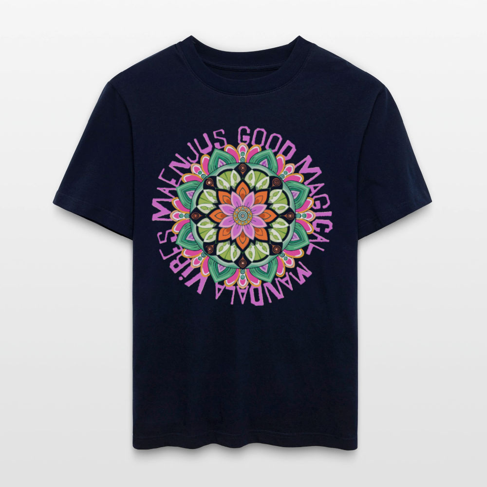 Unisex Bio-T-Shirt mit MANDALA VIBES PRINT - Navy
