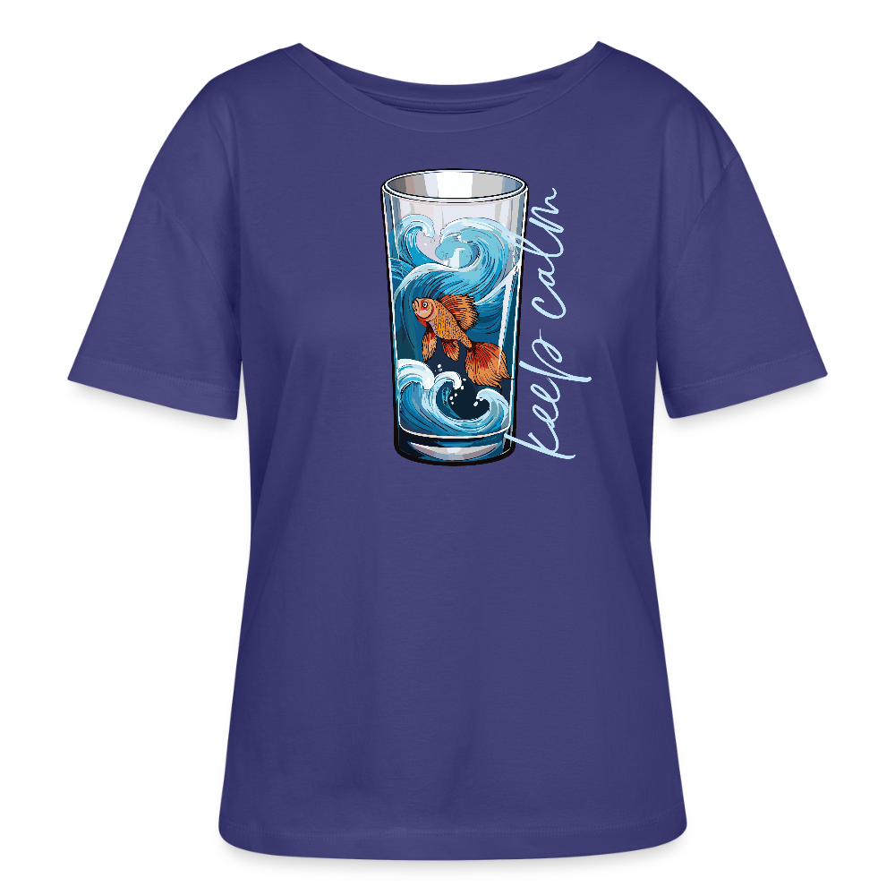 Relaxed Rundhals Frauen Bio-T-Shirt mit KEEP CALM PRINT - Dämmerung
