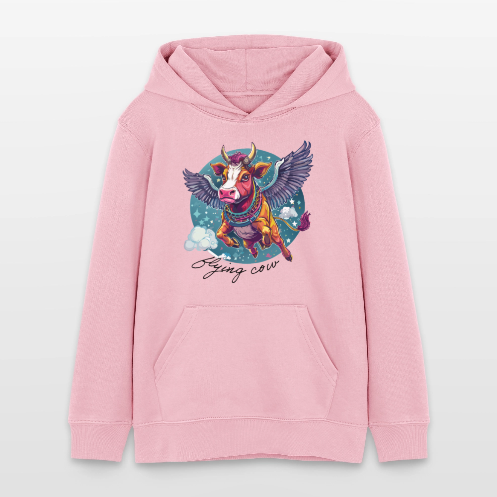 MNJS TEENS Bio-Hoodie mit FLYING COW PRINT - Hellrosa