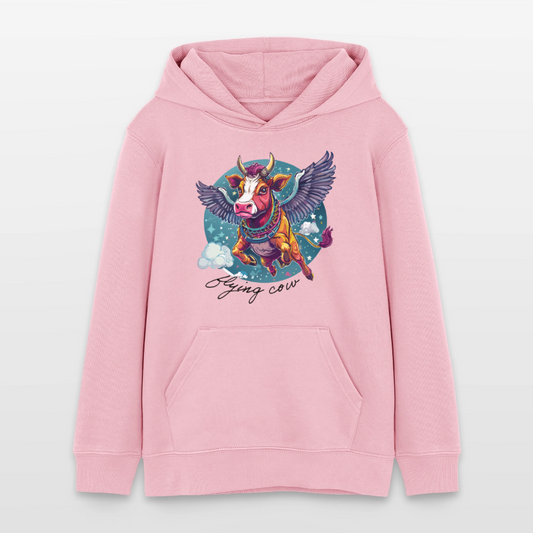 MNJS TEENS Bio-Hoodie mit FLYING COW PRINT - Hellrosa