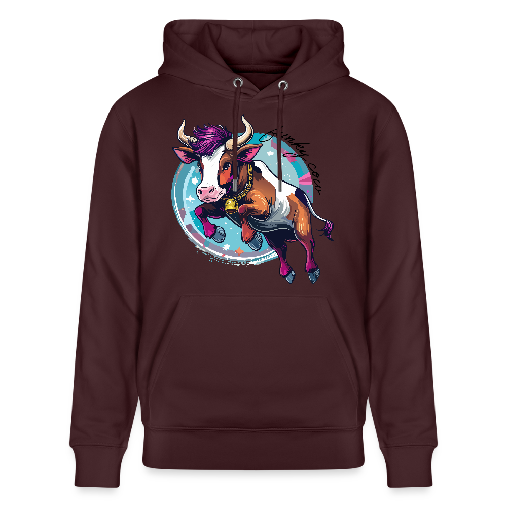 Unisex Hoodie mit FUNKY COW PRINT - Maroon