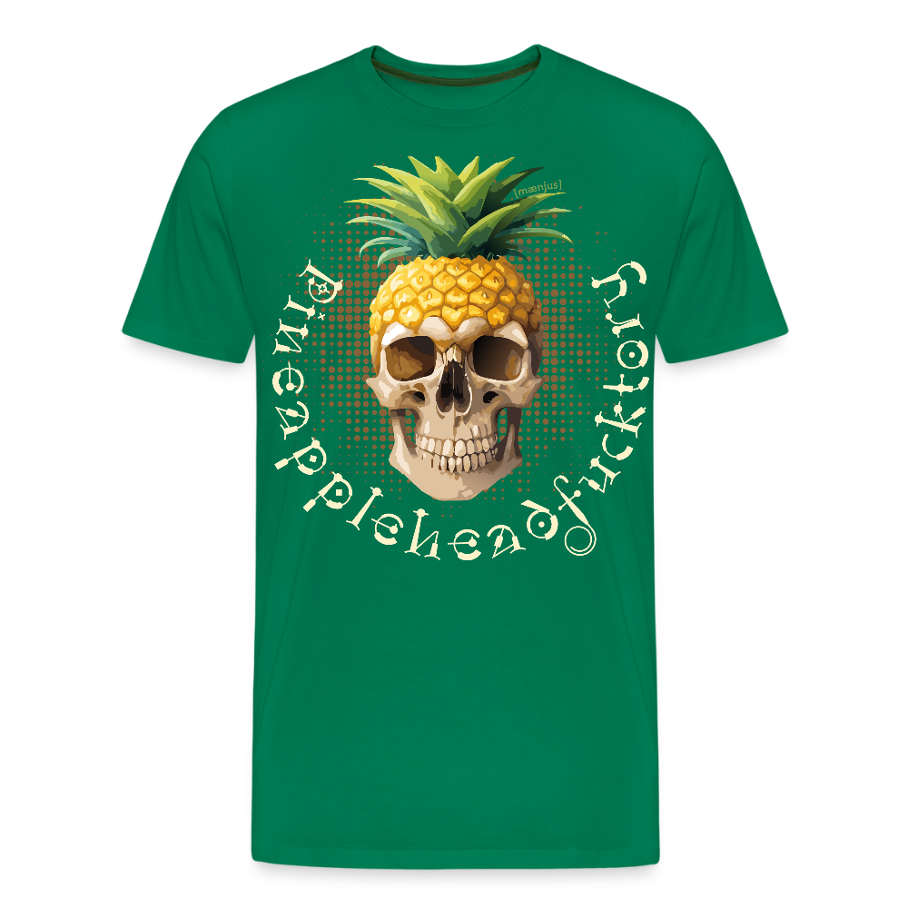 Männer Premium T-Shirt mit PINEAPPLEHEAD SKULL PRINT - Kelly Green