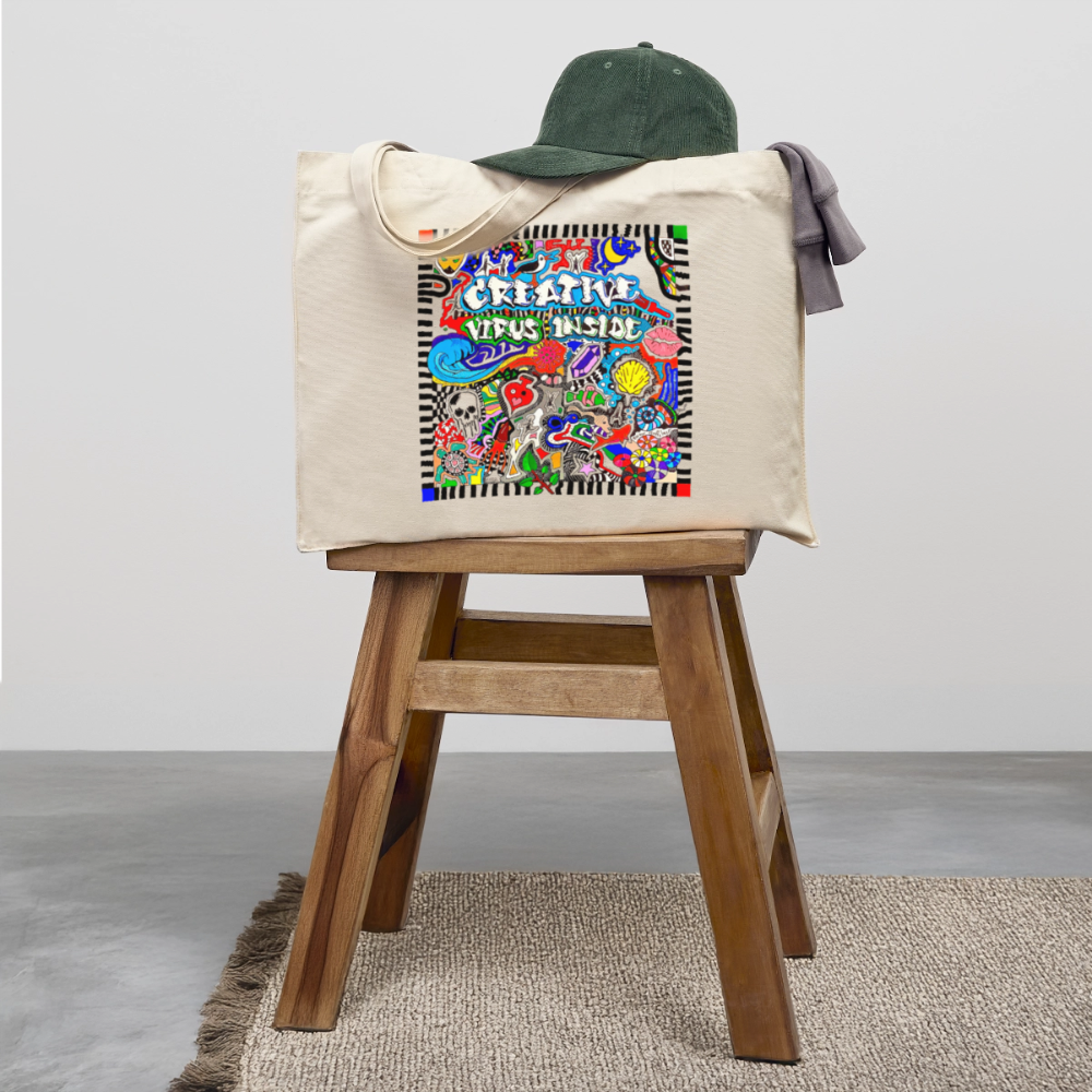 Recycelter Shopping Bag mit CREATIVE VIRUS INSIDE PRINT - Naturweiß