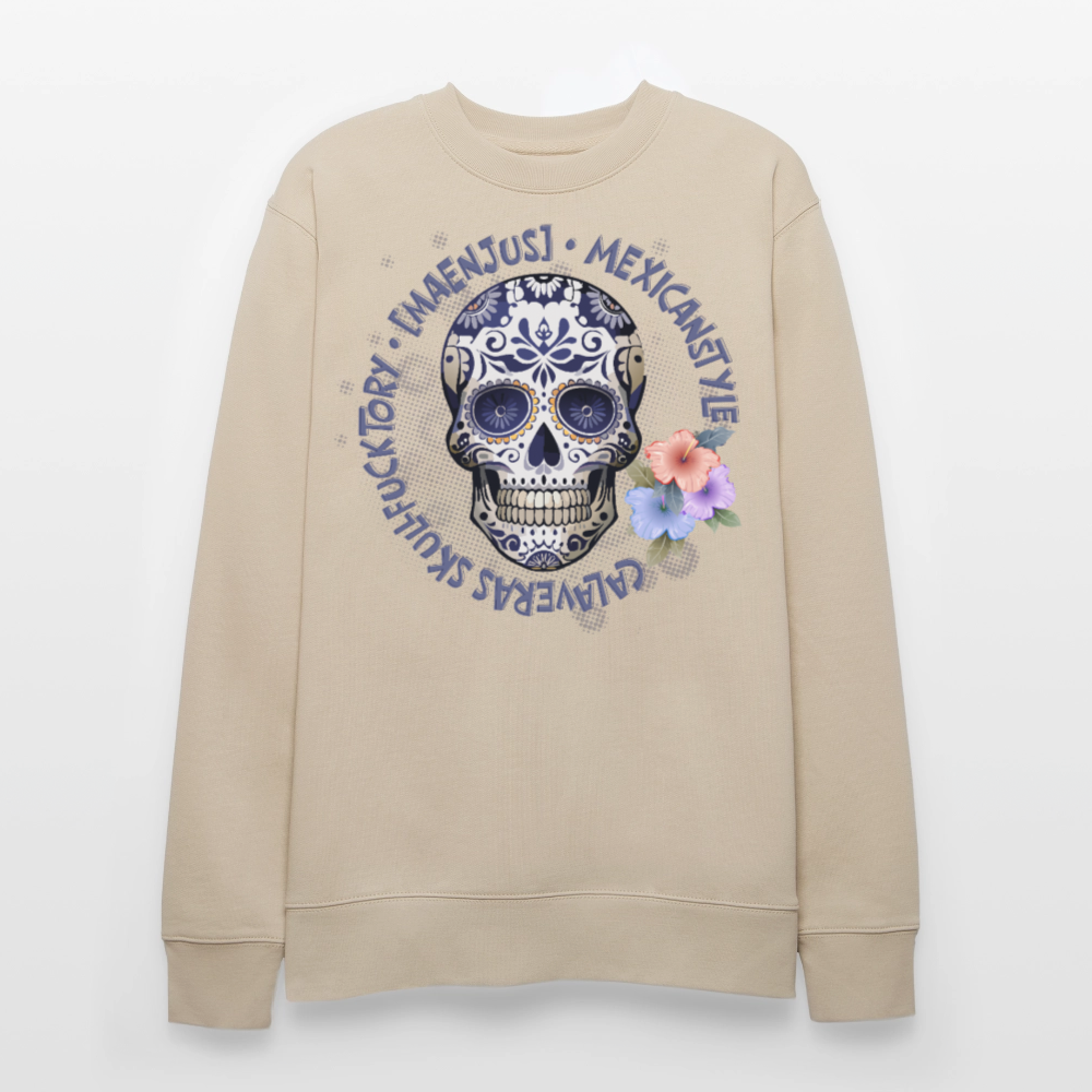 Unisex Bio-Sweatshirt mit MAENJUS MEXICANSTYLE PRINT - Beige
