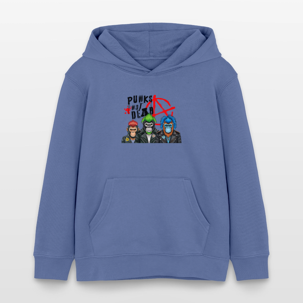 MNJS KIDS Bio-Hoodie mit PUNKS NOT DEAD PRINT - Blau