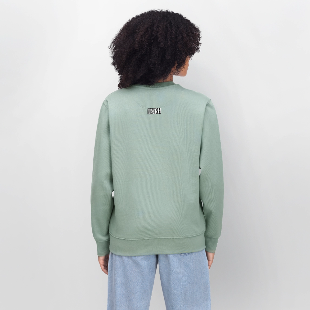 Unisex Bio-Sweatshirt mit ICE ICE BABY PRINT - Helles Graugrün