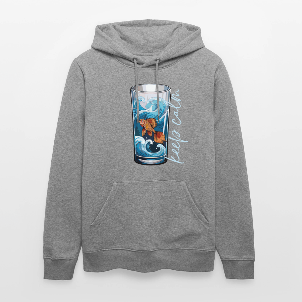 Unisex Bio-Hoodie mit KEEP CALM PRINT - Hellgrau marmoriert