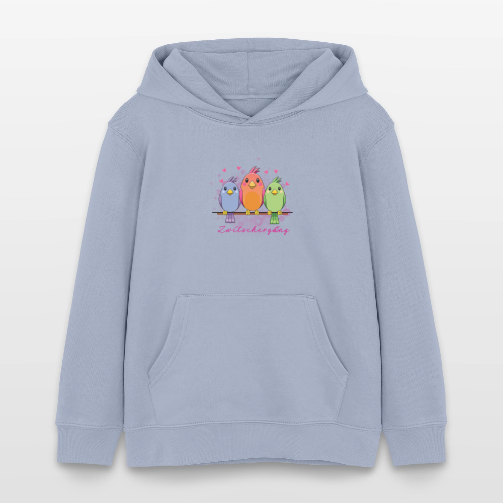 MNJS KIDS Bio-Hoodie mit ZWITSCHERGÄNG PRINT - Lavendel-Violett