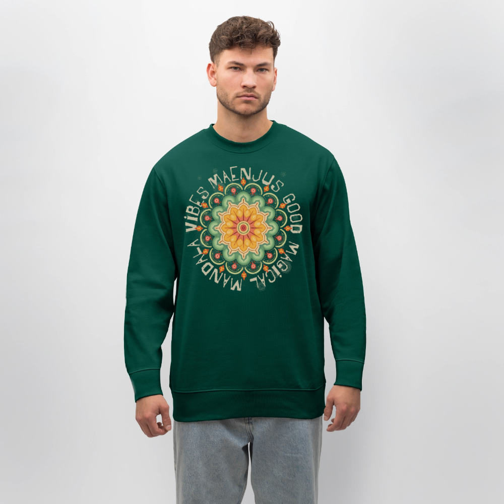 Unisex Bio-Sweatshirt mit MANDALA VIBES PRINT - Forest