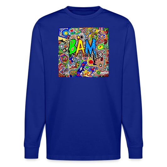 Unisex Bio-Langarmshirt mit BÄM PRINT - Königsblau