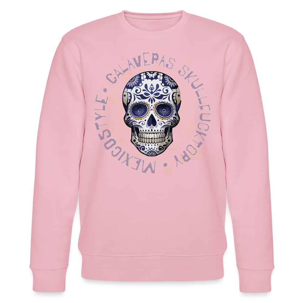 Unisex Bio-Sweatshirt mit CALAVERAS SKULL PRINT - Hellrosa