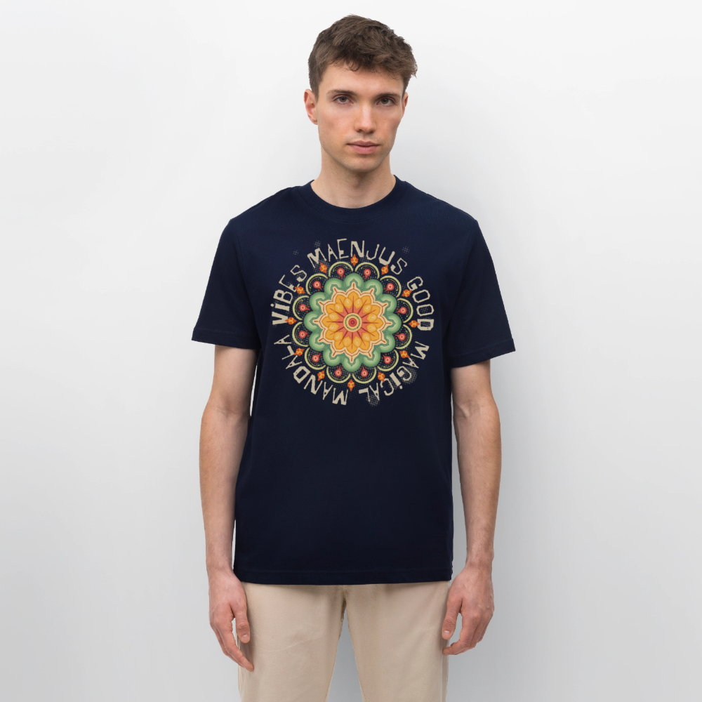 Unisex Bio-T-Shirt mit MANDALA VIBES PRINT - Navy