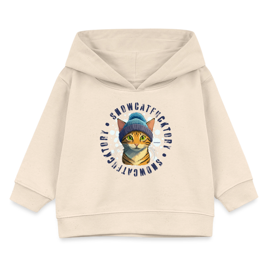 MNJS KIDS Bio Hoodie mit SNOWCATFUCKTORY PRINT - Weißgrau