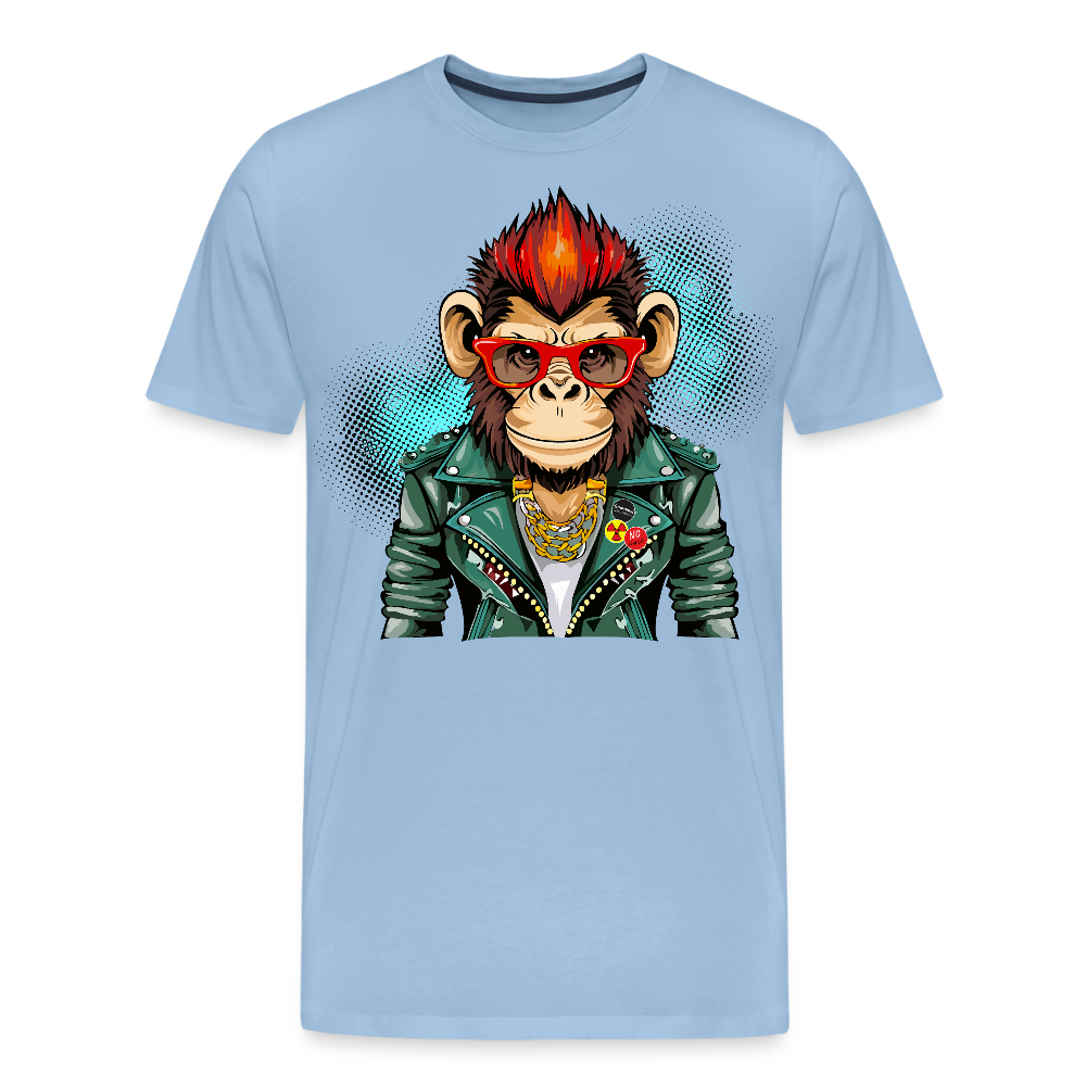 Männer Premium T-Shirt mit MONKEY PRINT - Sky