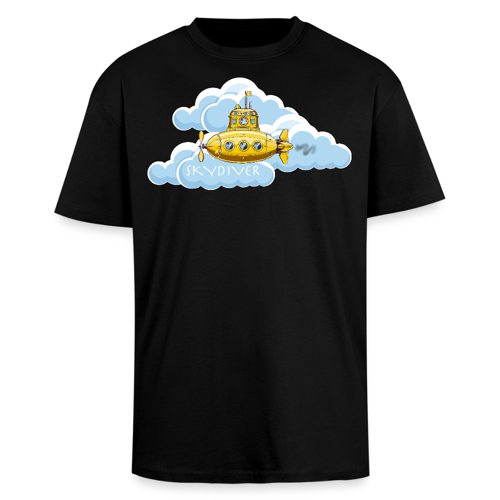 Heavy Oversize T-Shirt mit SKYDIVER PRINT - Schwarz