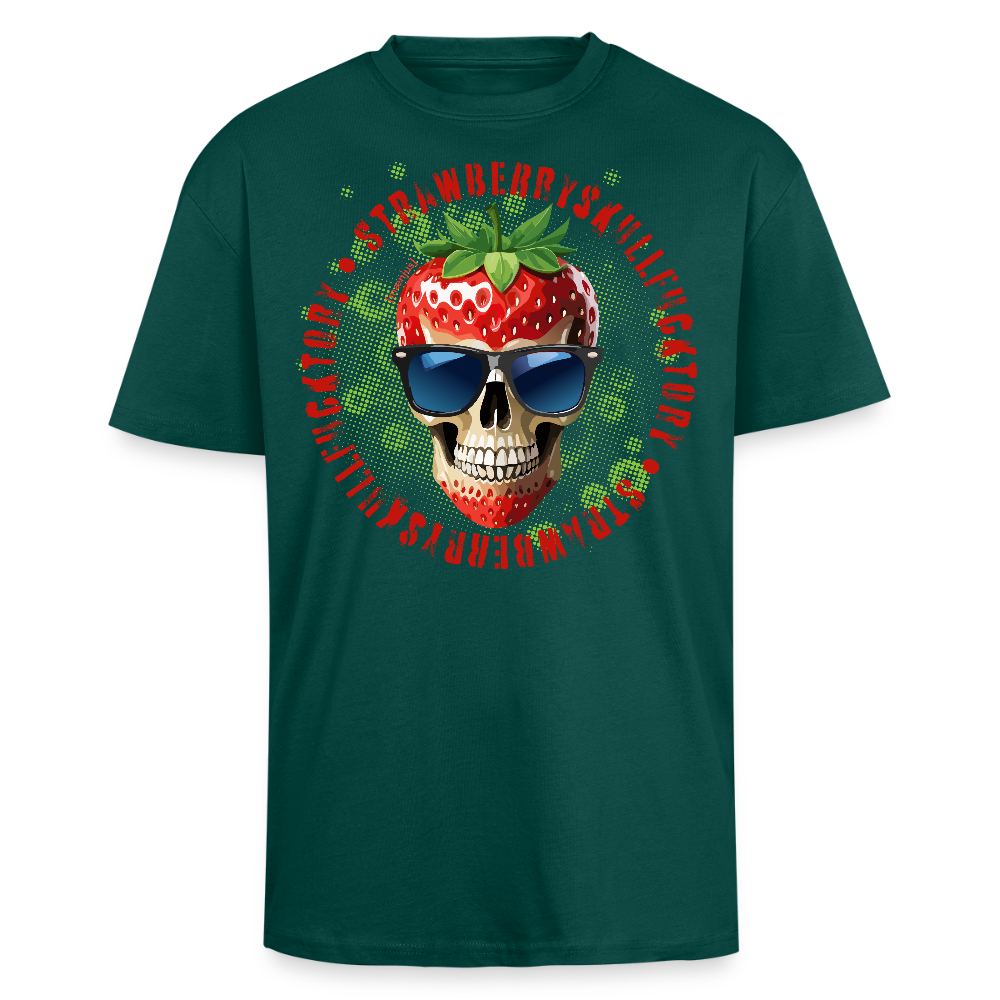 Heavy Oversize T-Shirt mit STRAWBERRY SKULL PRINT - hunter Green