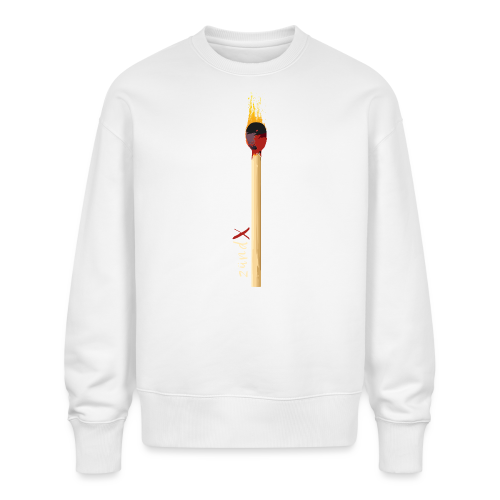 Unisex Oversize Pullover mit zündX PRINT - Weiß