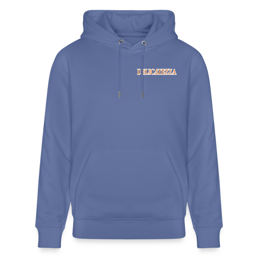 Unisex Hoodie mit DELICATEZZA SARDINE PRINT Vorder- und Rückseite - Blau