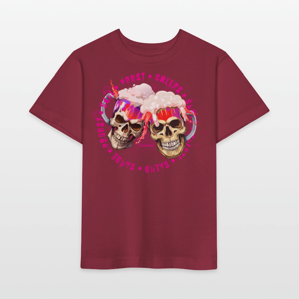 MNJS KIDS Bio T-Shirt mit OKOTBERFEST EDITION GIRLS PRINT - Burgunderrot
