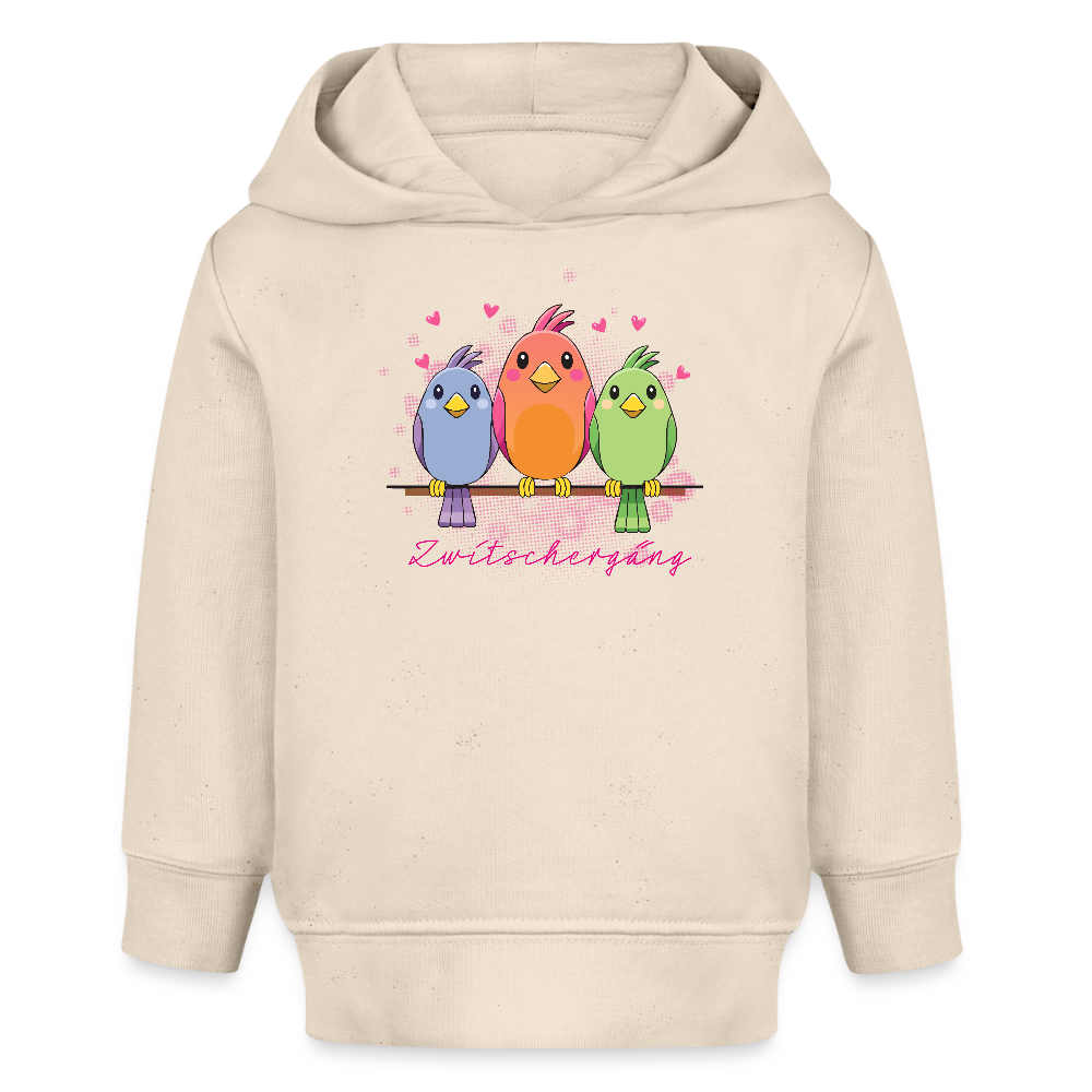 MNJS KIDS Bio Hoodie mit ZWITSCHERGÄNG PRINT - Weißgrau