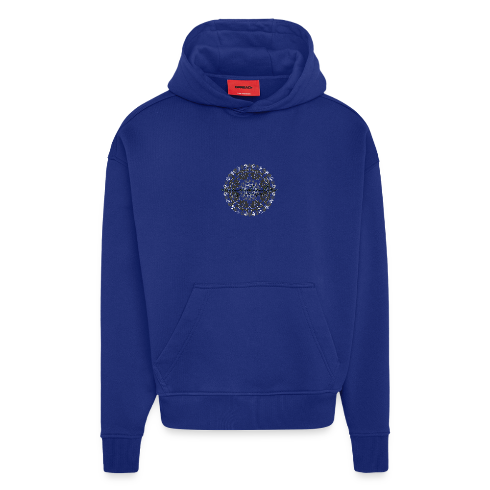 Heavyweight Oversized Organic Hoodie Made in EU mit Mandala Vibes Print - Iconic Blue
