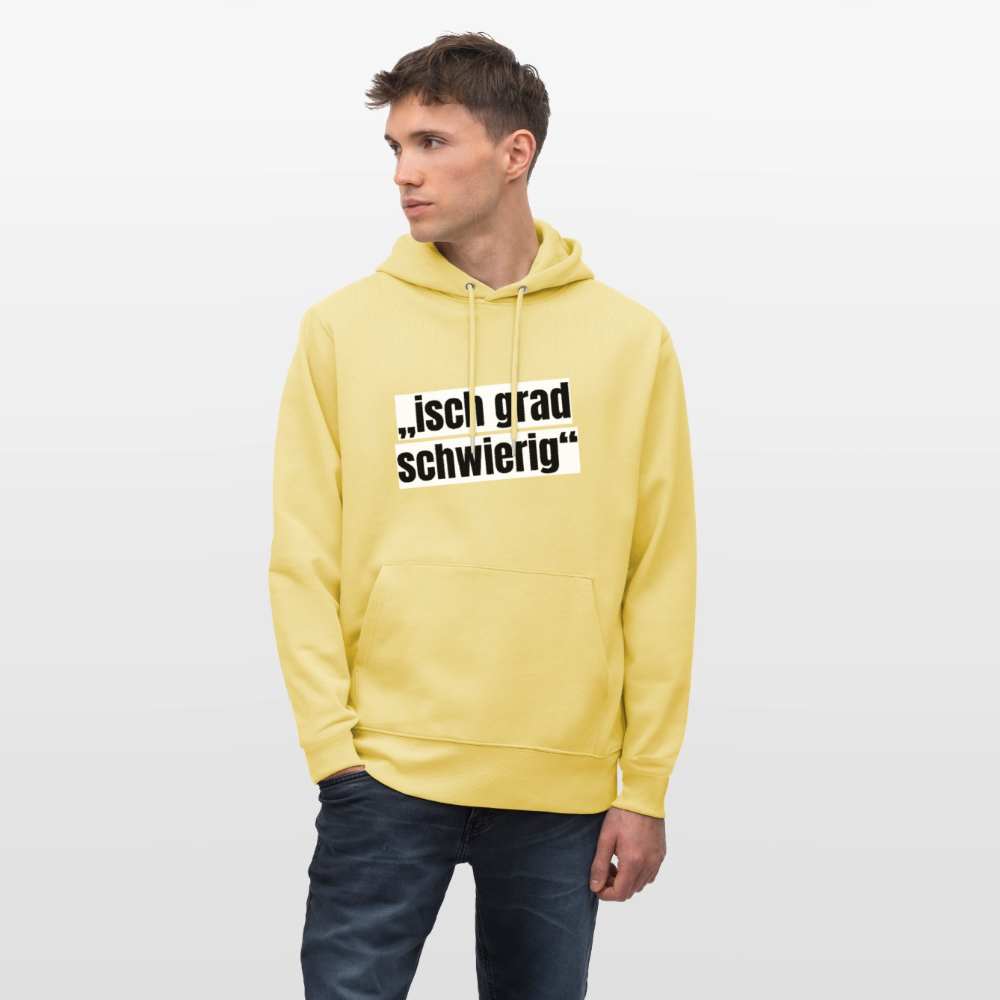 Unisex Hoodie mit ISCH GRAD SCHWIERIG PRINT - Gelb Viva 