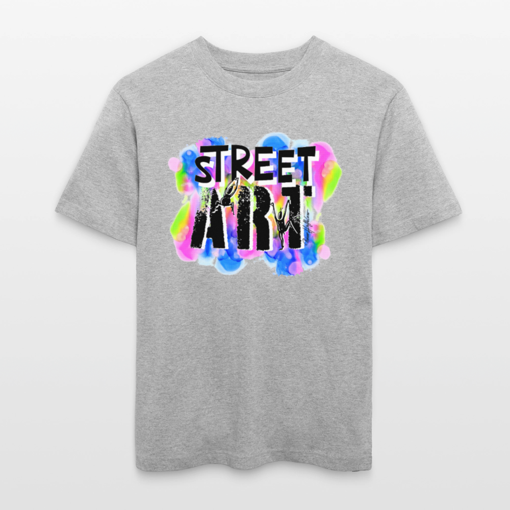 Unisex Bio-T-Shirt mit STREET ART PRINT - Grau meliert
