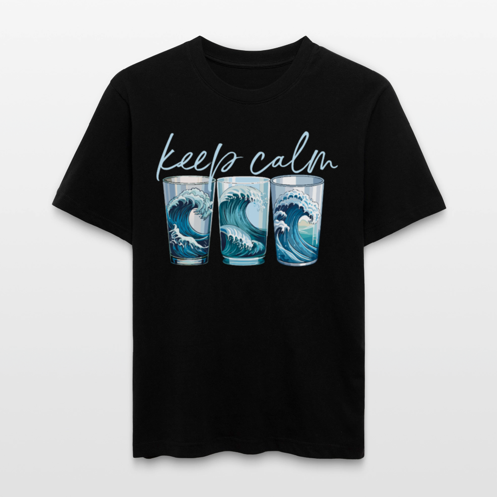 Unisex Bio-T-Shirt mit KEEP CALM PRINT - Schwarz