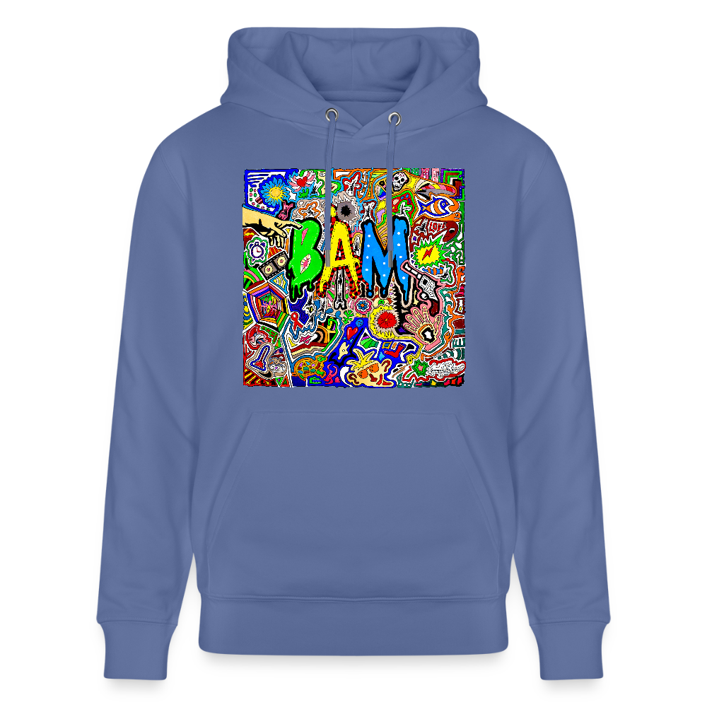 Unisex Bio-Hoodie mit BÄM PRINT - Blau