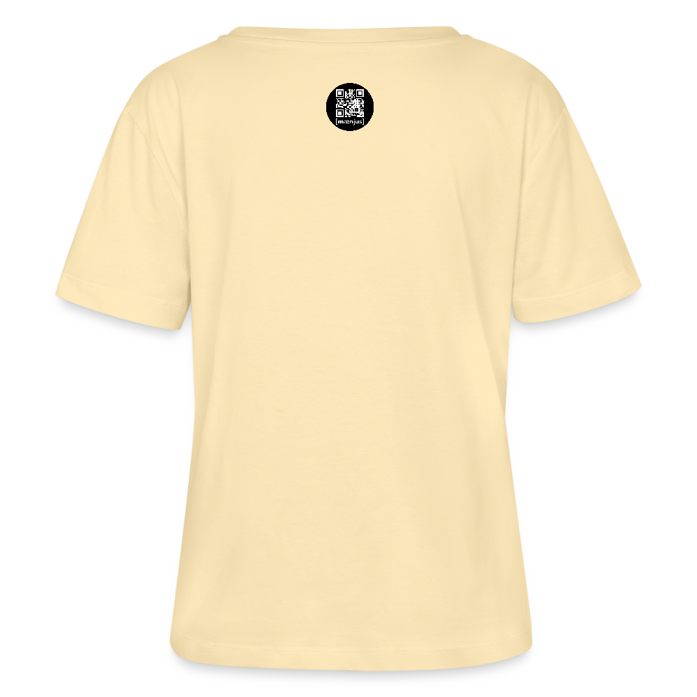Relaxed Rundhals Frauen Bio-T-Shirt mit KEEP CALM PRINT - Creme