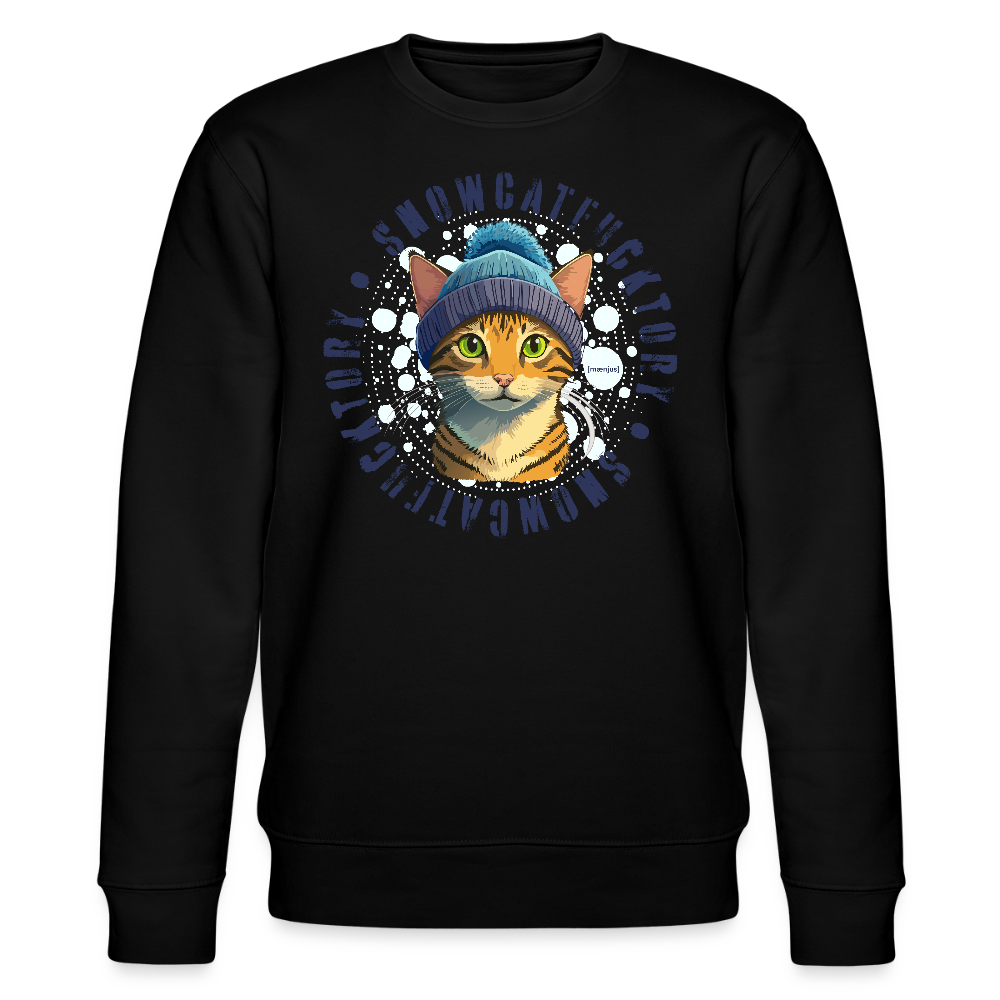 Unisex Bio-Sweatshirt mit SNOWCAT PRINT - Schwarz