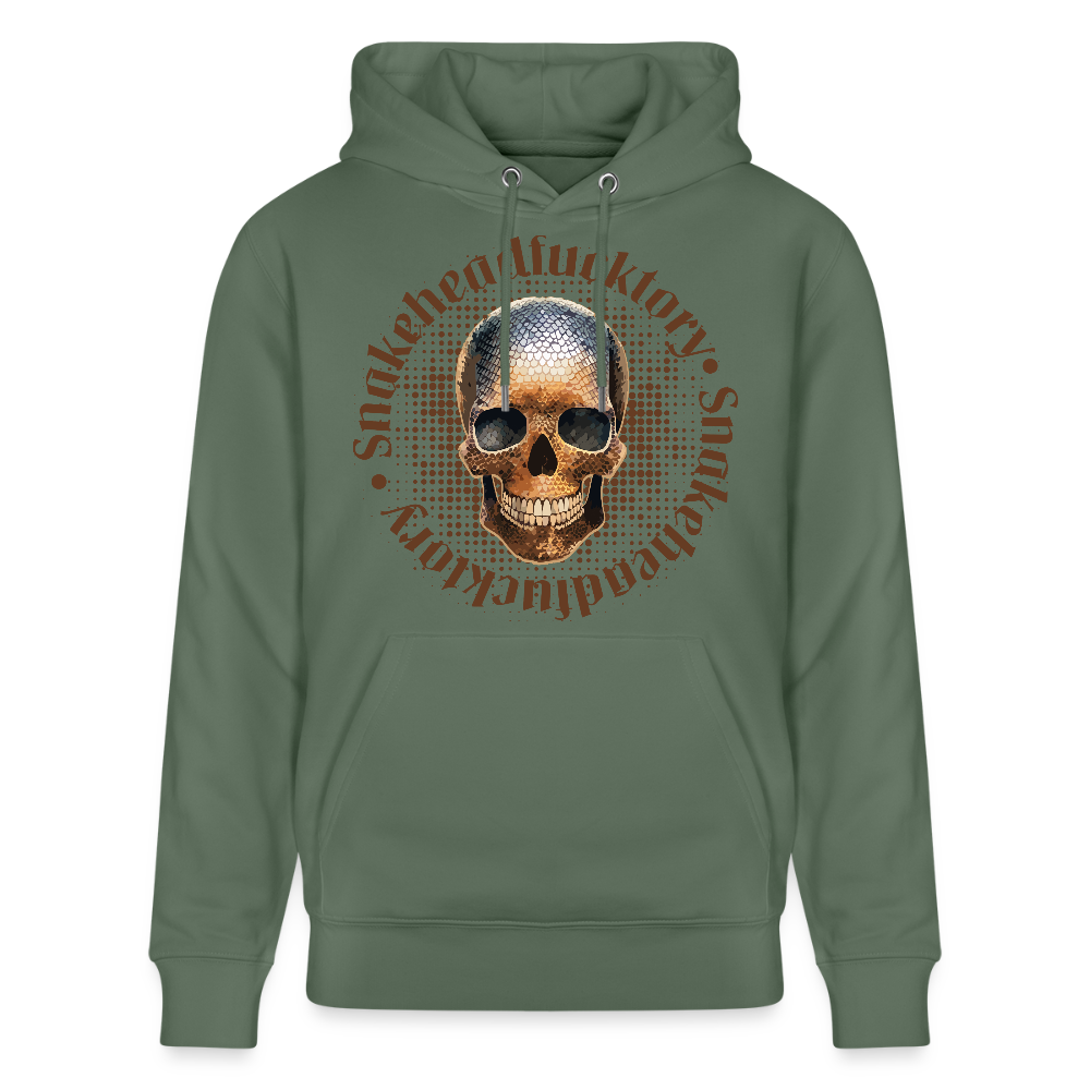 Unisex Hoodie mit SNAKEHEAD SKULL PRINT - Tanngrün