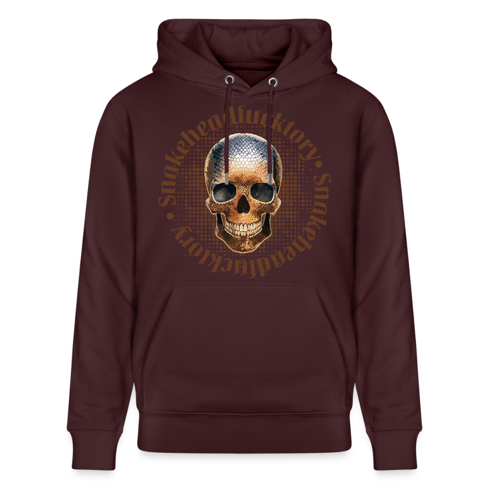 Unisex Hoodie mit SNAKEHEAD SKULL PRINT - Maroon