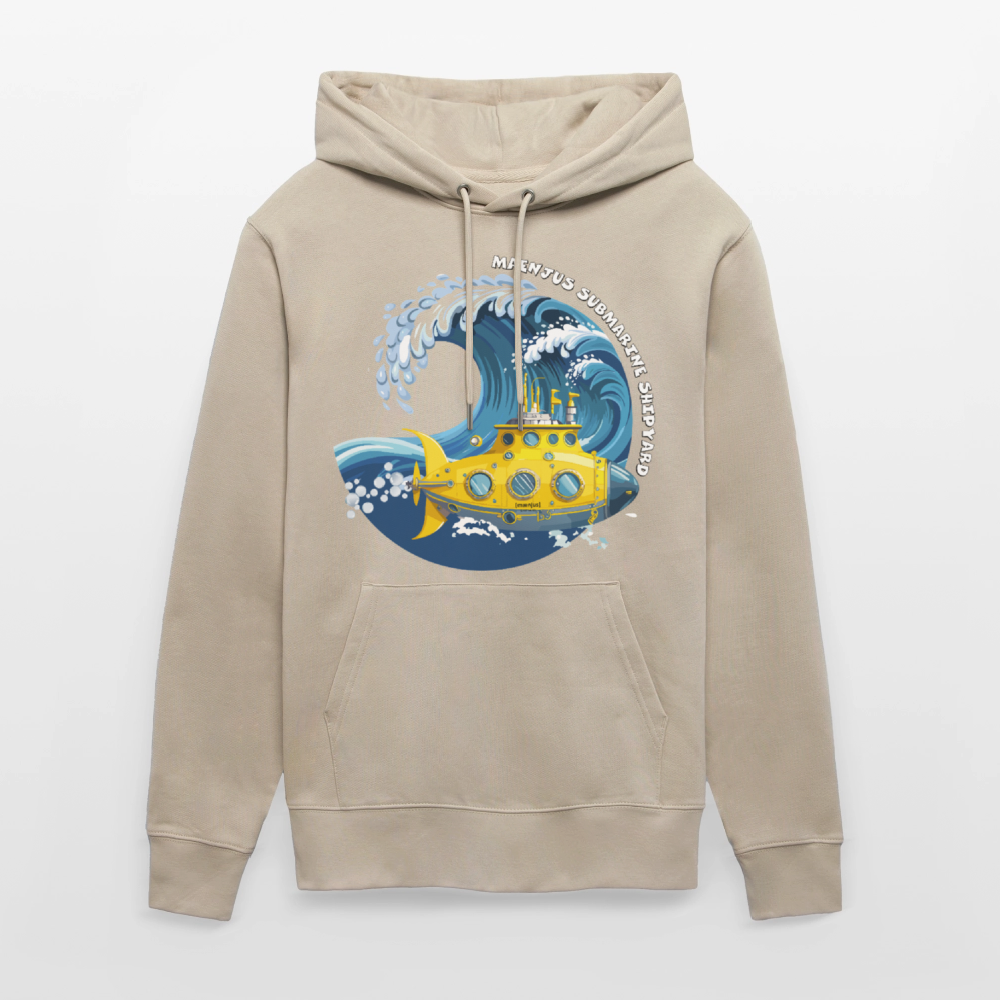 Unisex Bio-Hoodie mit MAENJUS SUBMARINE SHIPYARD PRINT - Beige