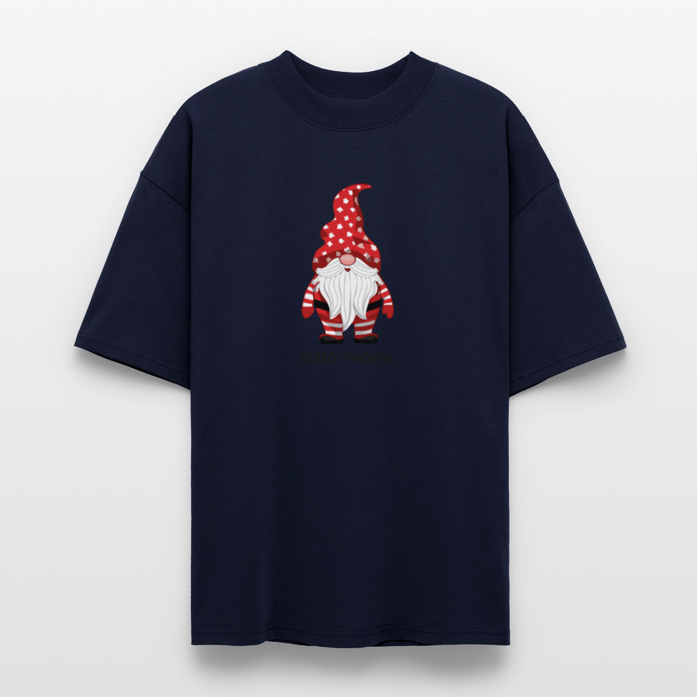 Oversized Unisex Bio T-Shirt mit SCHROTTWICHTEL PRINT - Navy